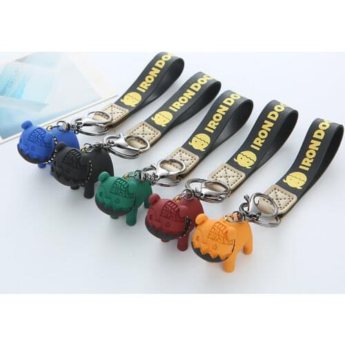 Fashion Cartoon Mechanical Dog Charms Pendant For Women Couple Cute Animal Keyring Resin Key Chain Car Bag Key Jewelry Gifts