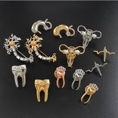 Cartoon Neurons stomach Female uterus Electrocardiogram tooth brooch Suitable for hospital nurses to give each other graduation