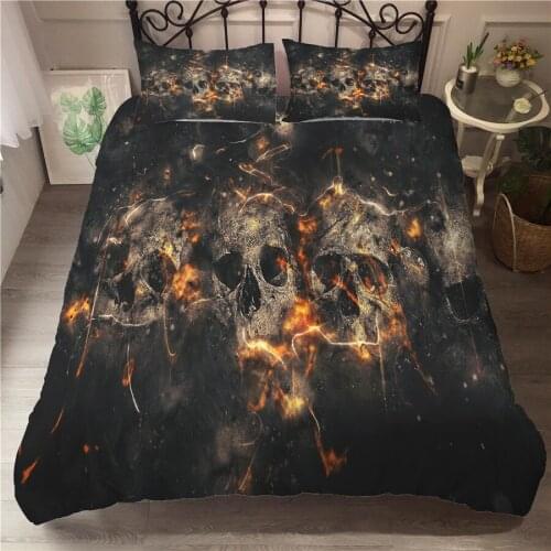A Bedding Set 3D Printed Duvet Cover Bed Set Skull Cranium Home Textiles for Adults Bedclothes with Pillowcase #KL26