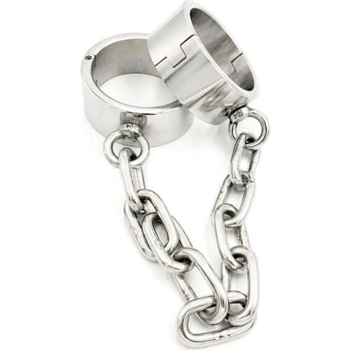 Stainless Steel Metal Chain Ankle Cuffs BDSM Torture Bondage Restraints Legcuffs Sex Toys For Couples Adult Games Feet Fetish