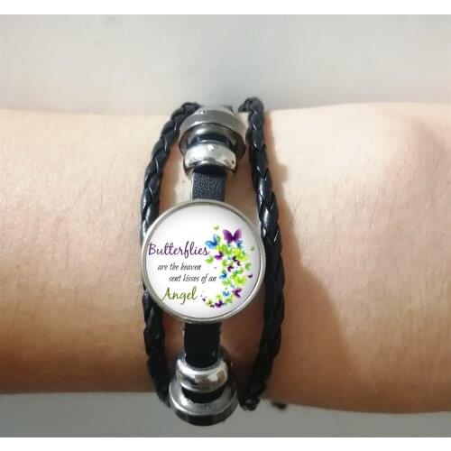 2019 New Fashion Pop English Flies Is An Angels Paradise Kiss Rope Leather Braided Bracelet Lucky Bracelet