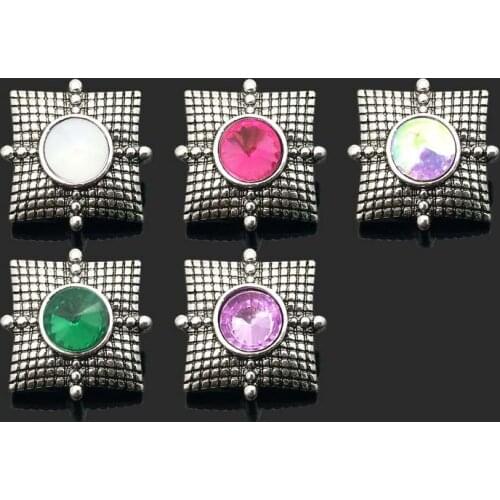 Wholesale w316 flower 18mm rhinestone metal snap button for Bracelet Necklace Jewelry For Women jewelry Fashion accessorie