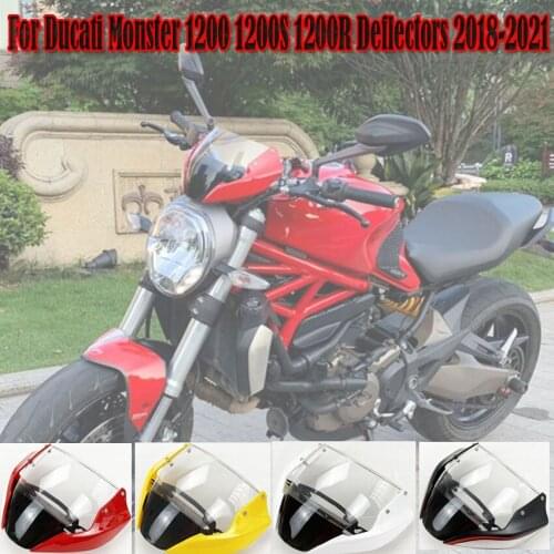 Motorcycle Front Head Cowling Fairing Windshield Windscreen for Ducati Monster 1200 1200S 2014-2017 1200R 2018-2021 Deflectors