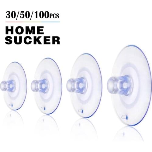 30pcs/50pcs/100pcs Transparent Suction Cup Silicone Suction Cup Powerful Suction Cup Wall Hook Kitchen Bathroom Glass Home Decor