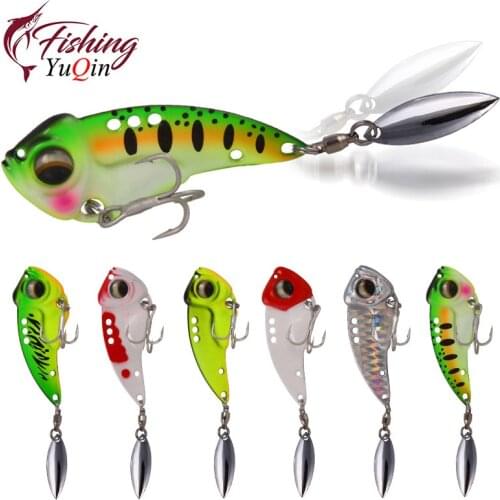 1pcs 8.5g 12.5g 17g Sinking Metal VIB Fishing Lure with Rotating Spoon Tail Hard Wobbler Crankbaits Vibration Spinner Tackle