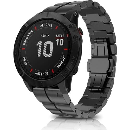 Replacement Easyfit Titanium Alloy Wristband Straps for Garmin Fenix 6X Pro Watchband Quick Fit Strap for Garmin Fenix 6X Watch