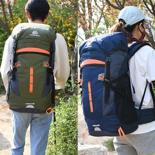 Outdoor sports backpack 50L mountaineering bag mens backpack large capacity backpack hiking camping travel bag women