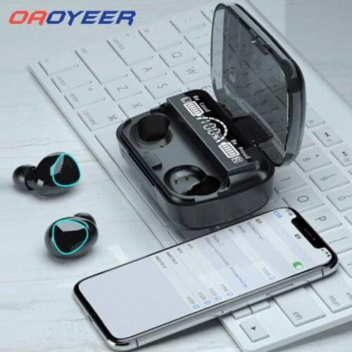 V5.0 Bluetooth Wireless Headphone 9D Stereo Sports Bluetooth Earphones LED Waterproof Earbuds Headsets with Dual Microphone