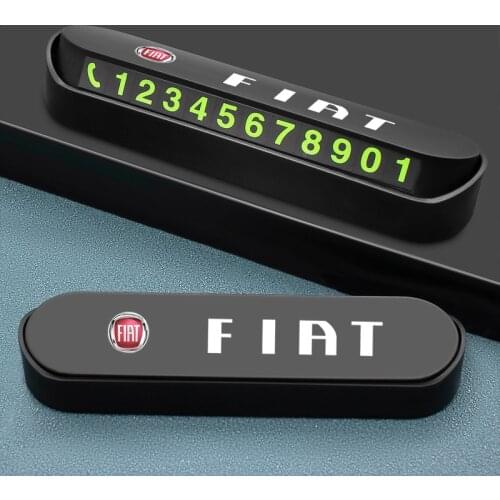1PCS Luminous Parking Card Sticker Phone Number Card Plate Car Stying Accessories For Fiat Panda Bravo Punto Croma 500 595