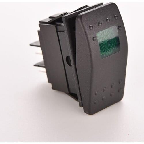 1PC Hot New Plastic 12V DC 20A Waterproof Switch Car Boat Rocker Switches Green Led ON-Off