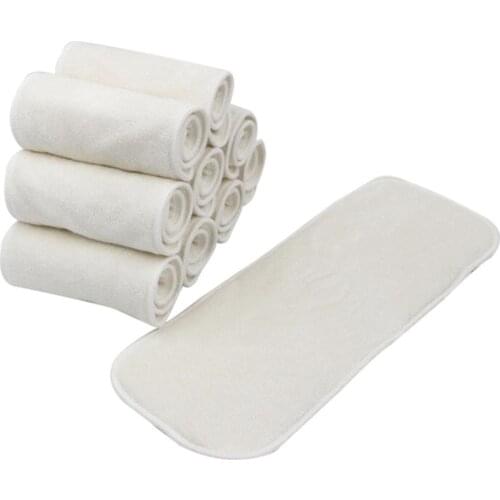 10PC Thick Super Asborbent Orgenic Bamboo Cotton High Quality Diaper Insert Washable Soaker Pads Cloth Diaper Booster