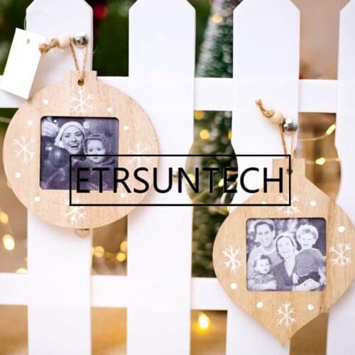 100pcs Christmas Decorations DIY Wooden Photo Frame Pendant Christmas Decorations Ornaments For Home