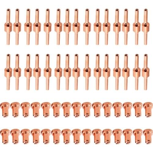 100Pcs Red Copper Extended Long Plasma Cutter Tip Electrodes Nozzles Kit Consumable For Pt31 Lg40 40A Cutting Welder Torch