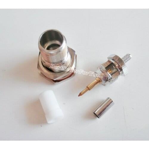 1X RP-Connector TNC Female Jack Bulkhead Window Solder Crimp RG316 RG174 LMR100 Connector