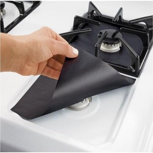 2/4/6pcs Reusable Heat-Resistant Glass Fiber Gas Stove Protectors Kitchen Gas Stove Burner Cover Mat Pad Fit Almost Gas Stoves
