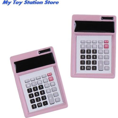 2PCS New 1:12 Dollhouse Miniature Mini Calculator Model Doll Accessories Toy For Collectible Gift