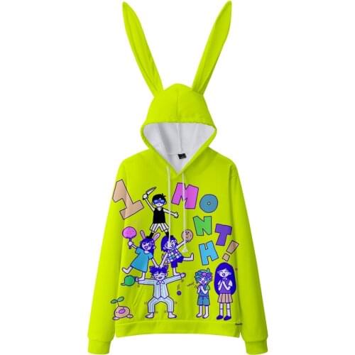 2021 Women Omori Rabbit Ears 3D Hoodie Cosplay Rabbit Ears Sweater Casual Tops Tracksuits Hoodies