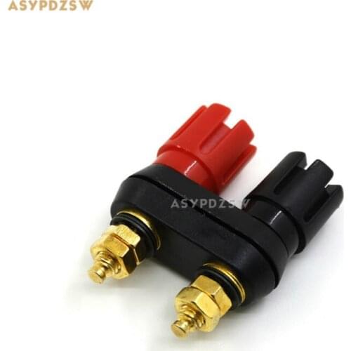 4 PCS Red and black pure copper double output terminal banana socket 4mm Stud Terminal