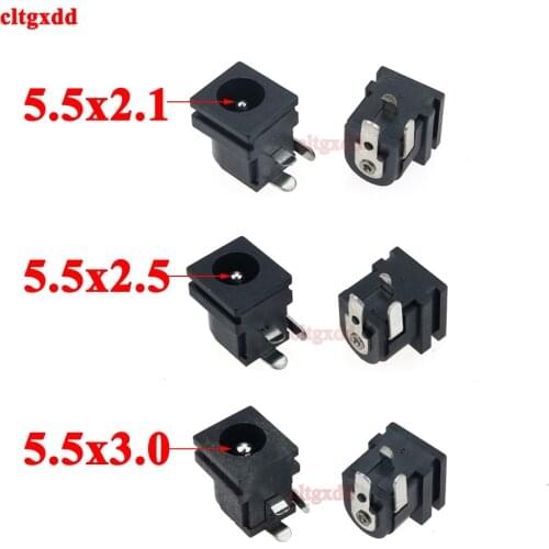 5pcs/lot PCB Mount 5.5 x 2.1/2.5 3.0 mm Female DC Power Jack Plug Socket Connector DC005 Black 5.5*2.1/2.5/3.0MM