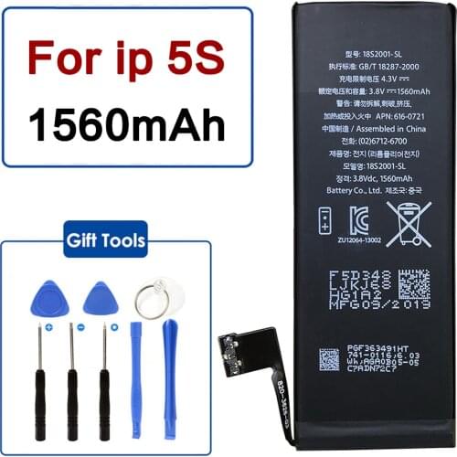 New Phone Battery for iPhone 5S 5C iPhone 5S Replacement Phone Baterija Accumulator With Free Tool Kit 0 Cycle