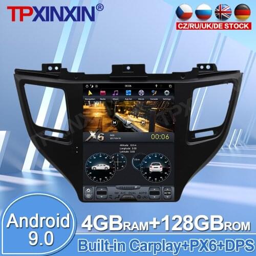 For Hyundai Tuscon Android 9.0 4+128GB ISP Touch Screen Car Multimedia Radio Player GPS Navigation System With DSP Carplay
