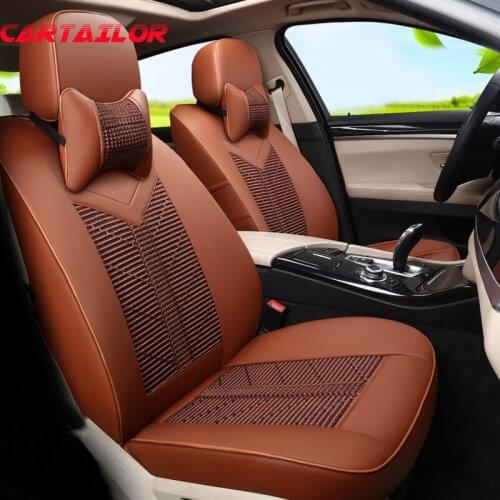CARTAILOR Ice Silk & PU Leather Car Seats for Toyota FJ Cruiser Seat Covers&Supports Sport Car Seat Cover Sets Auto Accessories