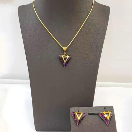 Flower Copper Trendy New Arrivals Jewelry Sets Long Drop Earrings Pendant Lace Bracelet For Party Women Gift Italian Gold