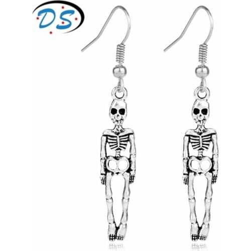 Dongsheng jewelry Female Girls Punk Skeleton Human Body Bones Drop Earrings for Woman Dangle Earrings Hanging tassel earrings