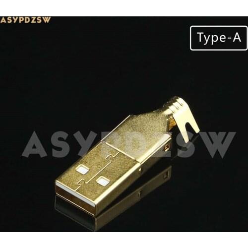 HIFI DIY gold-plated 3U Male Type-A USB plug Data/charging cable plug