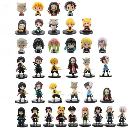Toy Sets Anime Demon Slayer Kimetsu No Yaiba Figure Q Posket Kamado Tanjirou Kamado Nezuko Agatsuma Figure Toys Doll for Gift