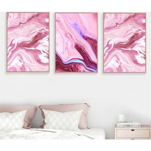Modern Abstract Pink Marble Geometry Canvas Art Paintings For Living Room Bedroom Posters And Prints Wall Poster Home Decor