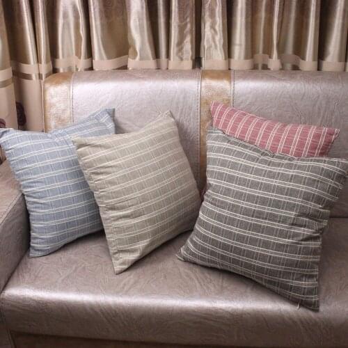 CURCYA Classic Jacquard Weave Cotton Plaid Cushion Covers for Sofa / Pillow Case Home Decor Simple Fashion Custom Size Christmas