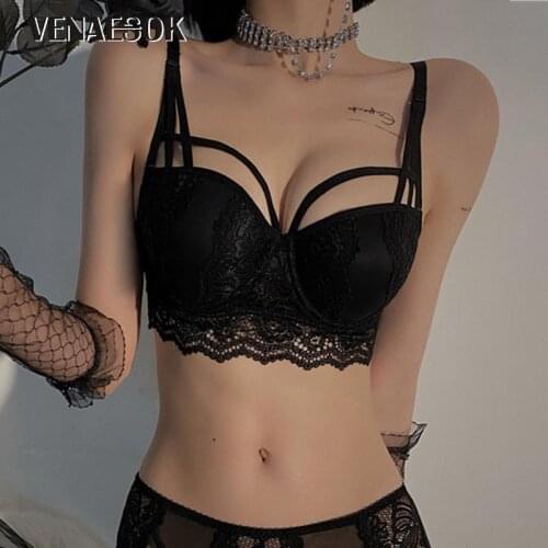 2021 Top Sexy Underwear sets Push up Bra Set Cotton Deep V Brassiere Black 3/4 Cup Green Lace Bras Women Lingerie Set Embroidery