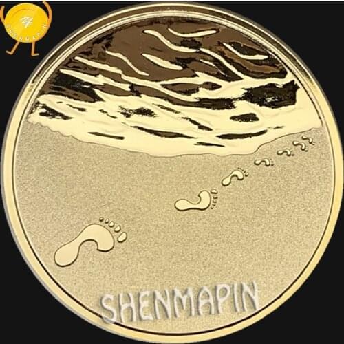 US Space Astronauts on the Moon Footprints Commemorative Coin Aviation Honor Coins Collectibles Liberty Coins