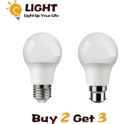 Buy 2 get 3) Super Bright LED Bulb Lamp 9W 6W B22 E27 3000K-6000K 1PCS Energy Saving Lamp for Home Office Interior Decoration