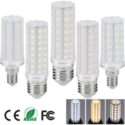 E14 E27 LED Light Corn Bulb 60 80 LED SMD2835 Candle Bulb Home Indoor Lighting 7W 9W Three color Bulb Chandelier Lamp lampara