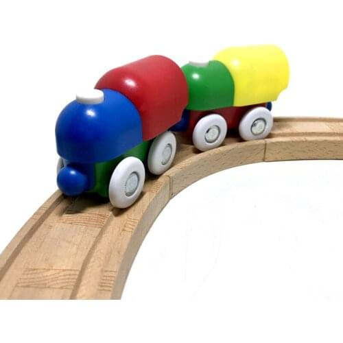 Hand-push magnetic train is compatible with wooden tracks Childrens train toy magnets can be steplessly linked to magnetic cars