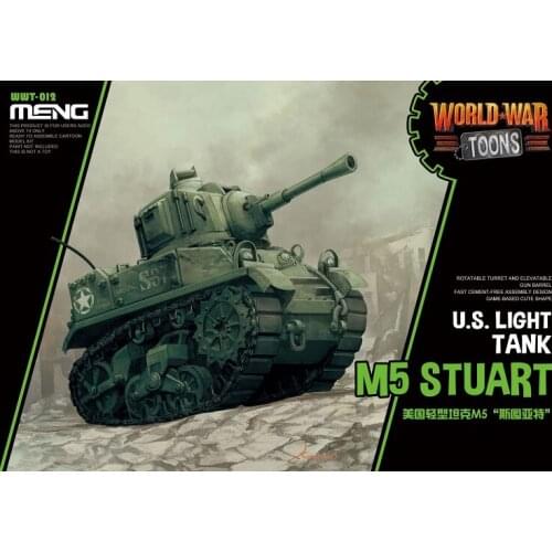 MENG Cute Glue-Free Color Separation WWT-012 American Light Tank M5 Stuart