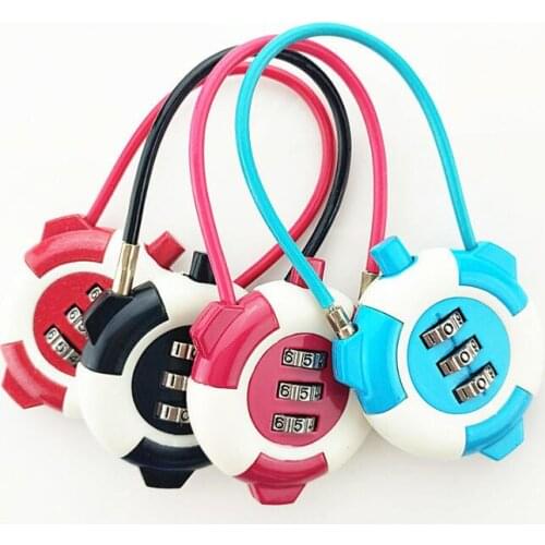 Mini Luggage Bag Zip Diary Notebook Combination Wire Rope Cable Lock Cartoon