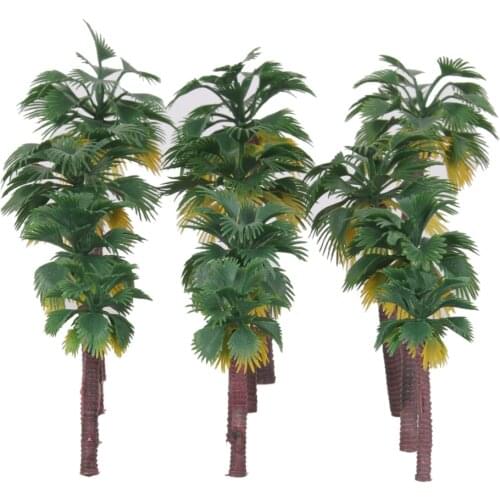 Pack of 12 Miniature Plastic Palm Trees Fairy Garden Landscape Bonsai Decor