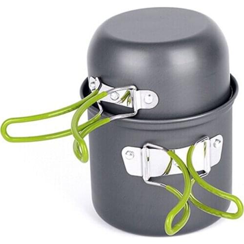 A set ultralight camping cookware utensils outdoor tableware set hiking picnic backpacking camping tableware pot pan 1-2 persons