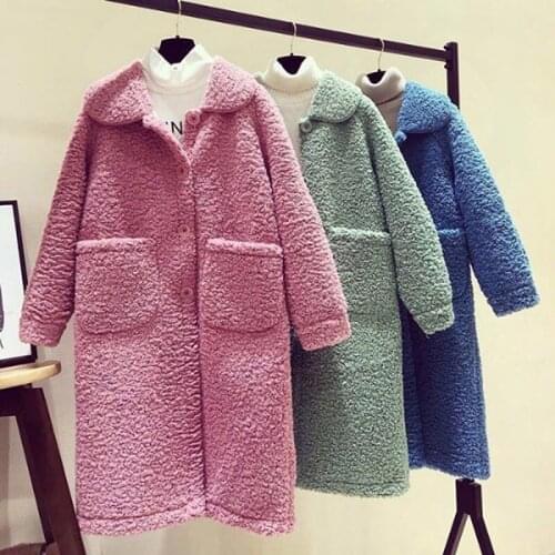 2020 new autumn plush coat female elegant faux fur coat female thick warm plush long sleeve jacket winter coat