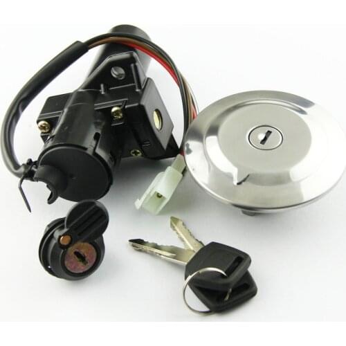 Motorcycle Ignition Switch, Seat Lock Key Set For Yamaha YBR125 2005 2006 2007 2008 2009 New High Quality Parts, Fuel Tank Cover