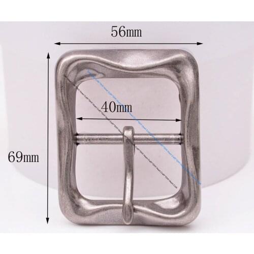 40mm Classic Heavy Duty Solid Antique Silver Center Bar Jeans Apparel Leather Belt Buckle For 40mm Leather Craft Belt 69X56MM