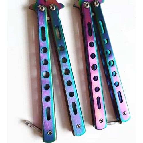 Knife Comb Stainless Steel Practice Training Butterfly Knife Comb Beard Moustache Brush Hairdressing Styling Tool Foldable Comb