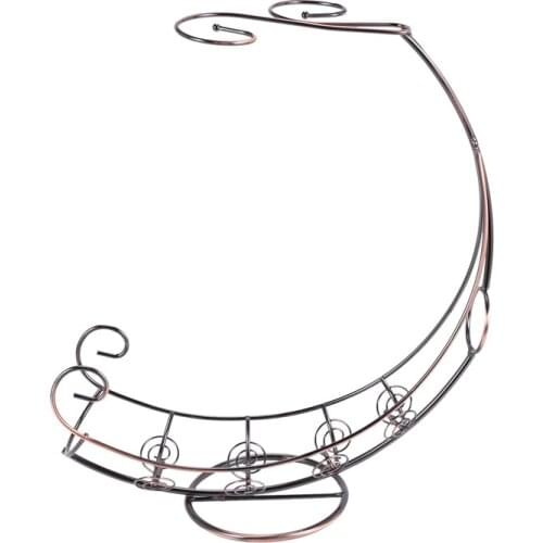 Retro Wine Bottle Holder Wine Rack Champagne Bottles Stand Glass Cup Holder Display Hanging Drinking Glasses Stemware Rack Shelf