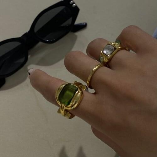 Sale Trendy Style Bling Rhinestone 18k Colourful Fashion Chunky Finger Wedding Rings Set Couple 2020 For Women For Party