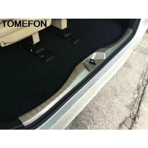 TOMEFON Exterior For Toyota Alphard Vellfire AH30 2015-2019 Rear Box Gate Bumper Door Sill Threshold Scuff Plate Pedal Trim