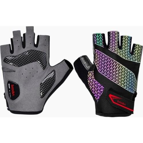 Cycling Gloves Bike Half Finger Gloves Night Reflective Bicycle MTB Gloves Fitness Anti Shock Breathable Anti-Slip Sports Gloves