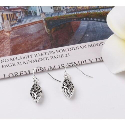 CHUNSHI EMO Fashionable Marquise Hollow-out Design Popular For Women Antique Silver Fish Hook Earrings